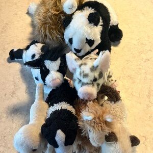 Assorted DOUGLAS Cuddle Toy Animal Plush Toys - Black, White, Brown, Tan, Grey